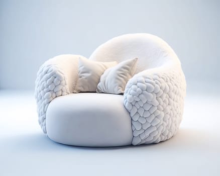 Cozy puffy armchair art deco style.  luxury  expensive couch. Generative AI