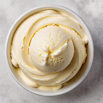 Top view on Ice cream. close-up freshness dessert