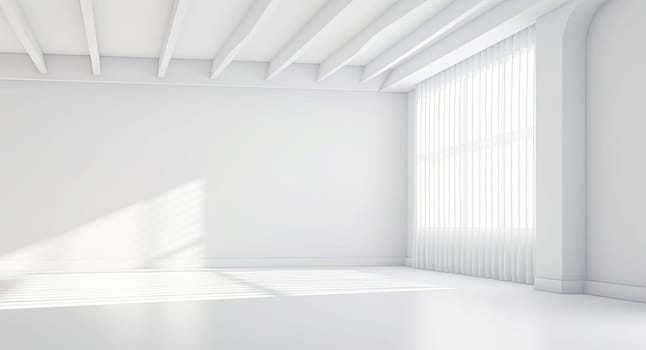 Empty open office. White room or studio. Generative AI