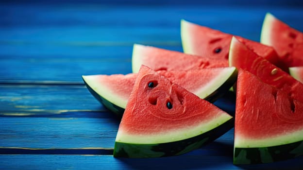 Slices of watermelon, fresh fruit.  antioxidant. Generative AI