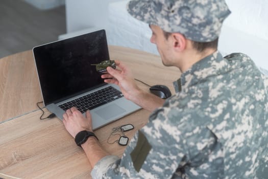 Military Student Education. Army Soldier Veteran In College. High quality photo