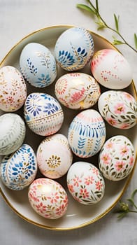 gold and pastel colorful easter egg, ai