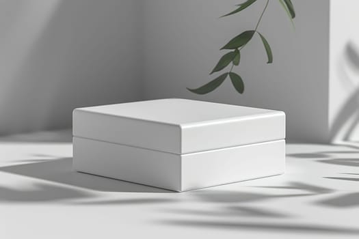 Light cardboard box for a gift, mockup design. ai generated