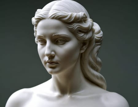 Image of a marble statue of a beautiful woman. AI generation