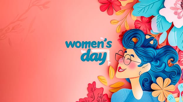 Vibrant paper art featuring a stylized woman for international women's day