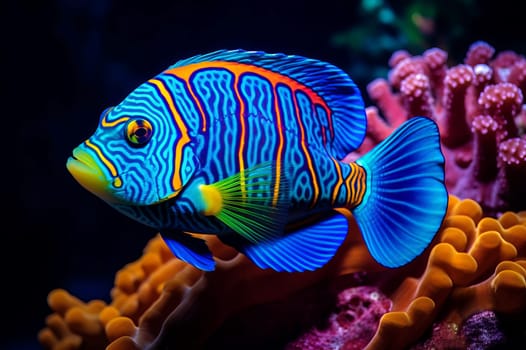 Diverse Marine fish colorful. Animal marine. Generate Ai