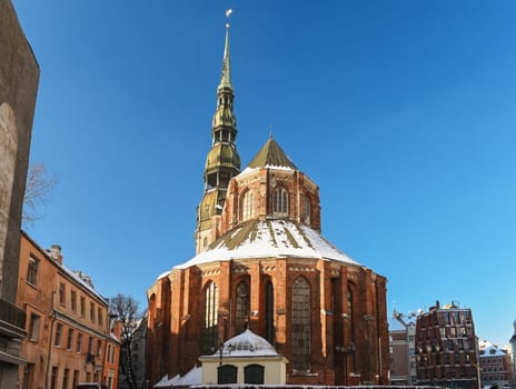 Saint Peter's church in Riga, Latvia. Lutheran church