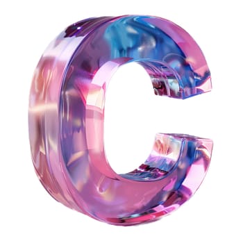 glassy pink and blue letter B for logo in the style of neumorphism, soft natural lighting, simple and elegant space, close-up, super high detaill