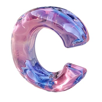 glassy pink and blue letter B for logo in the style of neumorphism, soft natural lighting, simple and elegant space, close-up, super high detaill