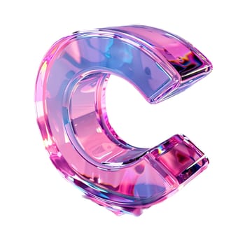 glassy pink and blue letter B for logo in the style of neumorphism, soft natural lighting, simple and elegant space, close-up, super high detaill