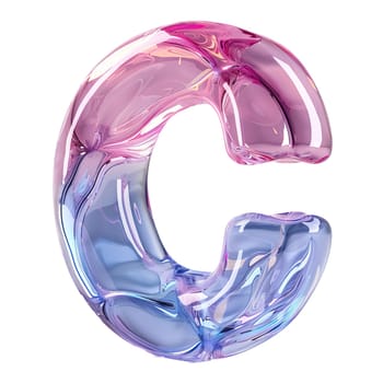 glassy pink and blue letter B for logo in the style of neumorphism, soft natural lighting, simple and elegant space, close-up, super high detaill