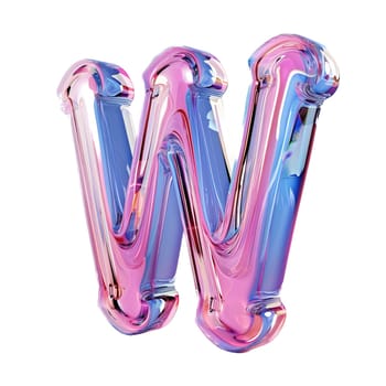 glassy pink and blue letter W for logo in the style of neumorphism, soft natural lighting, simple and elegant space, close-up, super high detaill