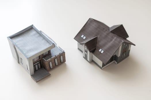white paper miniature house layout.