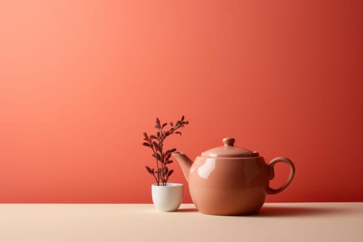 Unique Book tea composition. Tea cup relax. Generate Ai