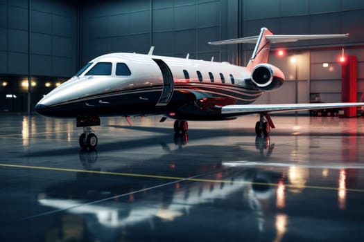 Advanced Modern business jet. Travel corporate. Generate AI