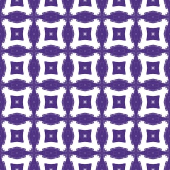 Tiled watercolor pattern. Purple symmetrical kaleidoscope background. Textile ready great print, swimwear fabric, wallpaper, wrapping. Hand painted tiled watercolor seamless.