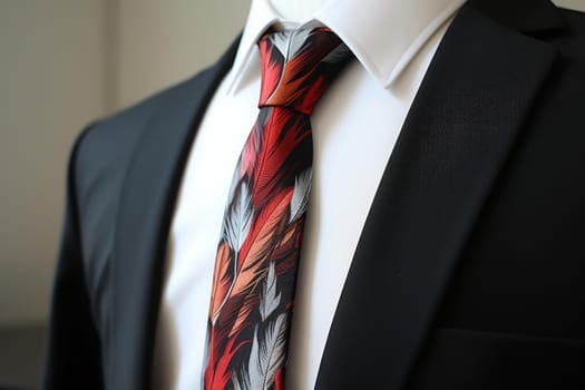 Vibrant Necktie feathers roll banner. Elegant fashion. Generate Ai