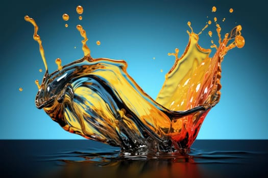 Translucent Oil splash bottle liquid. Organic fat. Generate Ai