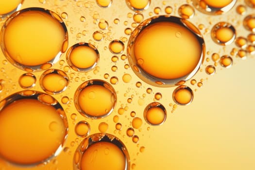 Translucent Oil bubbles yellow. Circle orange olive. Generate Ai