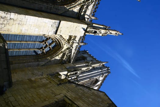 York, England, United Kingdom, 30 May 2009: York Minster, cathedral of York, Scotland, England, one of the largest of its kind in Northern Europe seen from the city walls