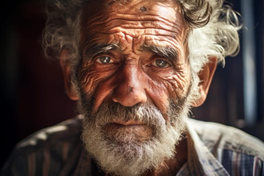 Wise Old latino man. Retired face. Generate Ai