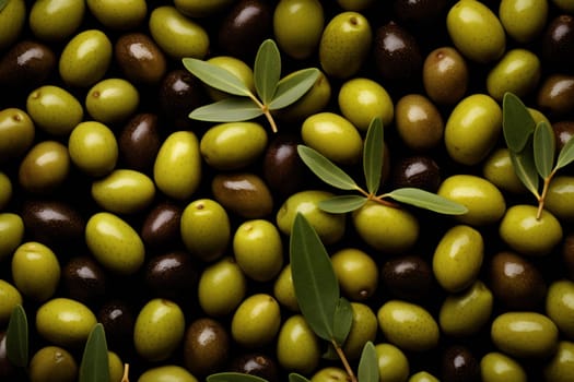 Natural Olive fresh background topview. Food plant. Generate Ai