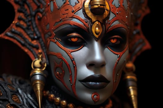 Mysterious Osiris face mask. God ancient culture. Generate Ai
