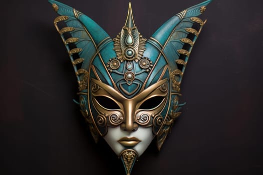 Majestic Osiris face god mask. Travel statue. Generate Ai