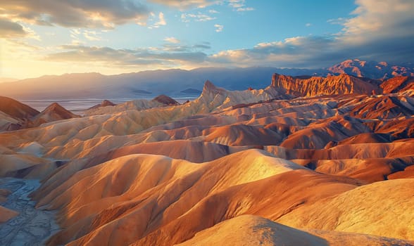 Ridges of valley hills in muted colors. Selective soft focus.