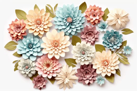 Handmade Pastel paper flower. Floral craft gift. Generate Ai