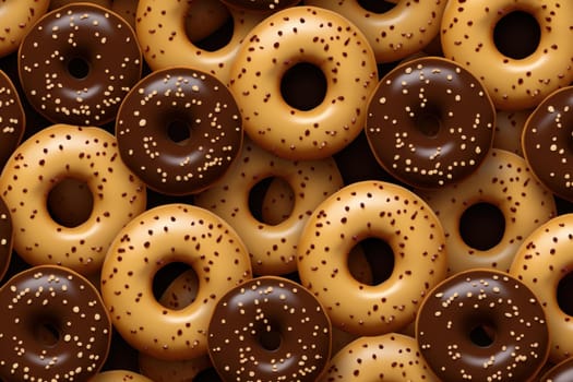 Delectable Pattern brown choco donuts. Donut tasty. Generate Ai