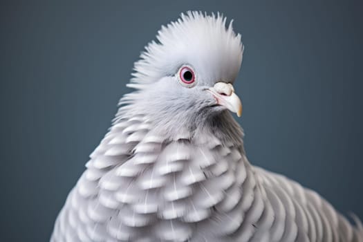 Peaceful White feather pigeon bird. Object pattern. Generate Ai