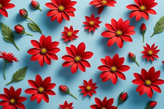 beautiful abstract background with bright flowers. AI generated image.