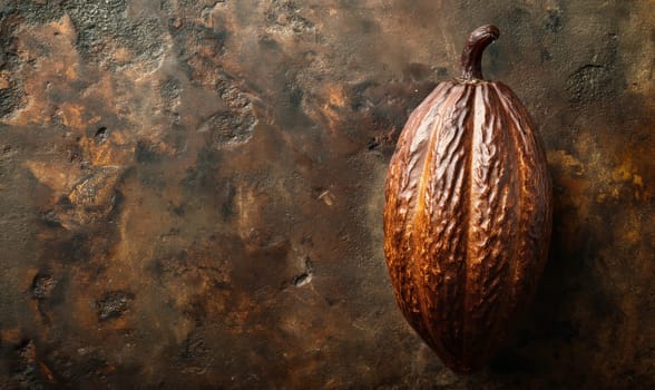 Cocoa fruits on a dark background. Selective soft focus.