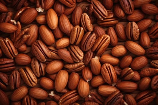 Unique Pecan mockup background. Organic diet. Generate Ai