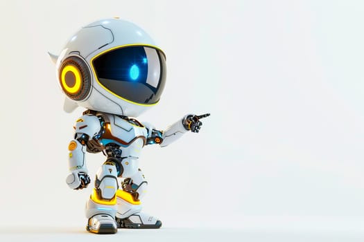A robot is pointing at something