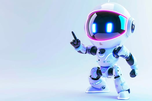 Robot is holding a cell phone, showcasing modern technology and artificial intelligence