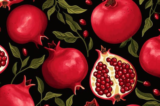 Intricate Pomegranate background. Sweet vitamin fruit. Generate Ai