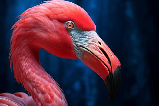 Exotic Pink flamingo at lake. Safari zoo. Generate Ai