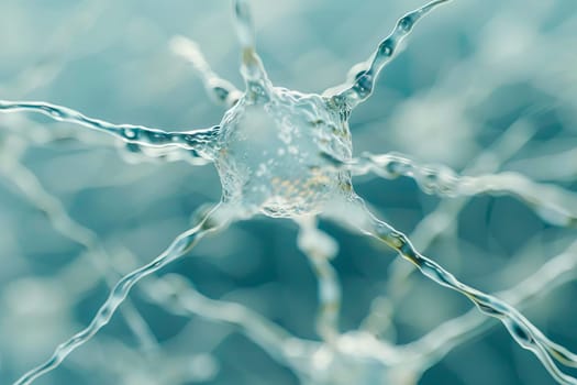 Neurons transmitting electrical signals in the brain.