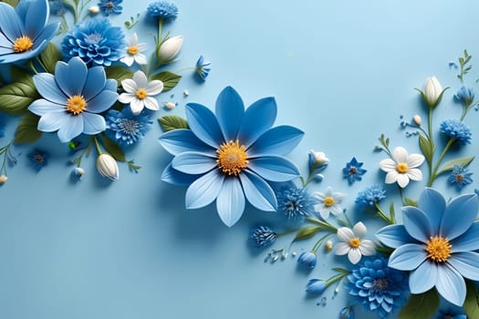 beautiful abstract background with bright flowers. AI generated image.