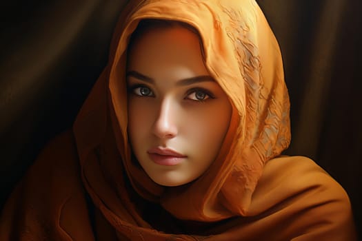 Inspiring Muslim woman portrait. Fashion east. Generate Ai