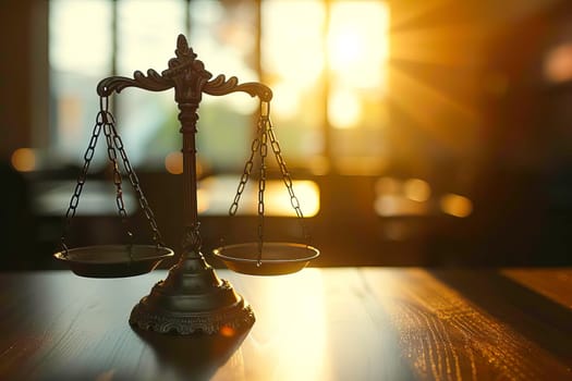 Detailed view of a scale resting on a wooden table.