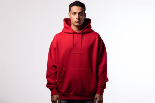 Stylish Product image red hoodie. Clothing product. Generate Ai