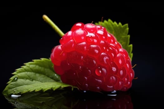 Fruity Raspberry background. Jam taste diet. Generate Ai