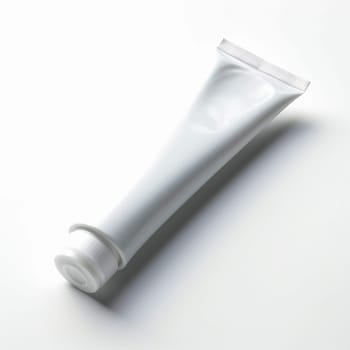 A blank tube, potentially for cosmetics or creams, isolated on white background.