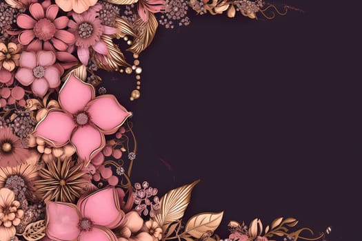 Elegant floral design with pink blooms on a dark background