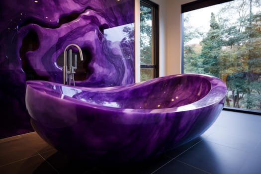 Exclusive Crystal bathtub royal. Creative natural beauty. Generate Ai