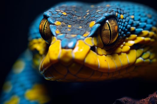 Intricate Phyton snake macro. Pet predator. Generate Ai