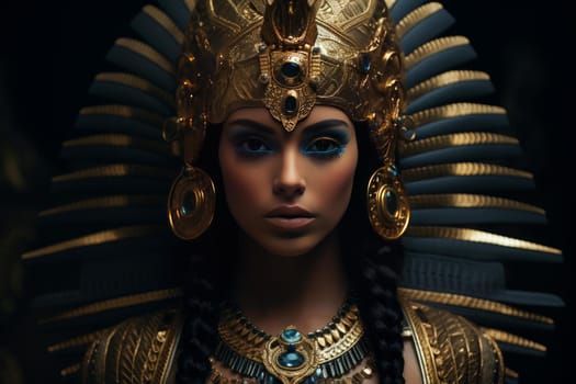 Powerful Queen of Egypt. Fashion hair beauty. Generate AI